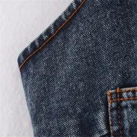 Chaleco Corto de Denim sin Mangas y espalda descubierta Top de Verano para Mujeres con Decoración de Bolsillo - details 3