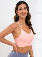 Sujetador Deportivo Blanco Con Doble Tirante Y Cuello En U, Camiseta Sin Mangas Con Lazo Cruzado Sin Espalda entrecruzada - details 1