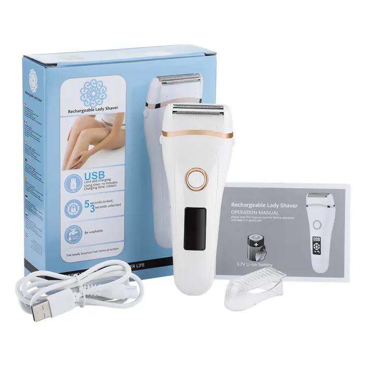 Depiladora eléctrica inalámbrica para mujer, máquina de depilación para uso en seco, portátil - 1