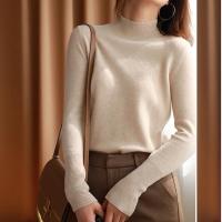 Otoño Invierno chic suéteres inferiores mujer moda jersey de cuello alto ajustado de manga larga Jersey de punto suave cálido Pull Femme Top - details 1