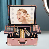 Estuche enrollable para maquillaje, almacenamiento de herramientas de maquillaje, organizador de viaje con luz LED y espejo - details 1
