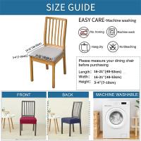 Funda elástica para asiento de silla de comedor, fundas para sillas de Color sólido Jacquard, fundas de cojín para silla antipolvo extraíbles, para Hotel y hogar, 1 ud. - details 0