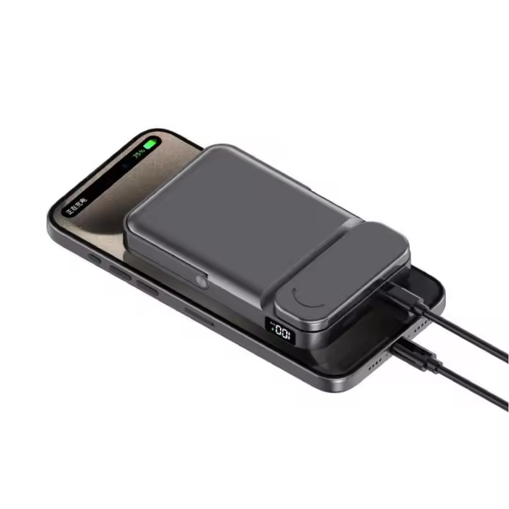 Nuevo Banco de Energía Inalámbrico Metálico de Carga Rápida de 15W y 10000mAh, Soporte Magnético Portátil para Reloj, Fuente de Alimentación Móvil - 1