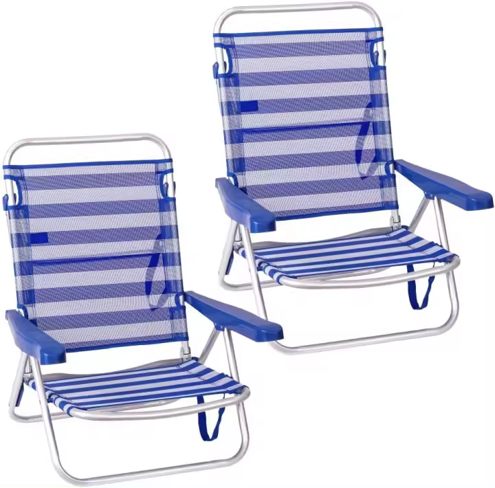 Ligera Portátil |   Baja y Reclinable de 4 Posiciones |   Para camping, piscina, terraza o jardín Aguamarina - 1
