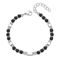 Pulsera de turmalina negra, pulsera de piedras preciosas para hombre y mujer, pulsera de perlas de turmalina de obsidiana auténtica, joyas de acero inoxidable, para elegancia con estilo - details 6