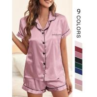 Suéter de manga corta imitación de pijama de seda real, suéter clásico de satén ropa para el hogar - details 4