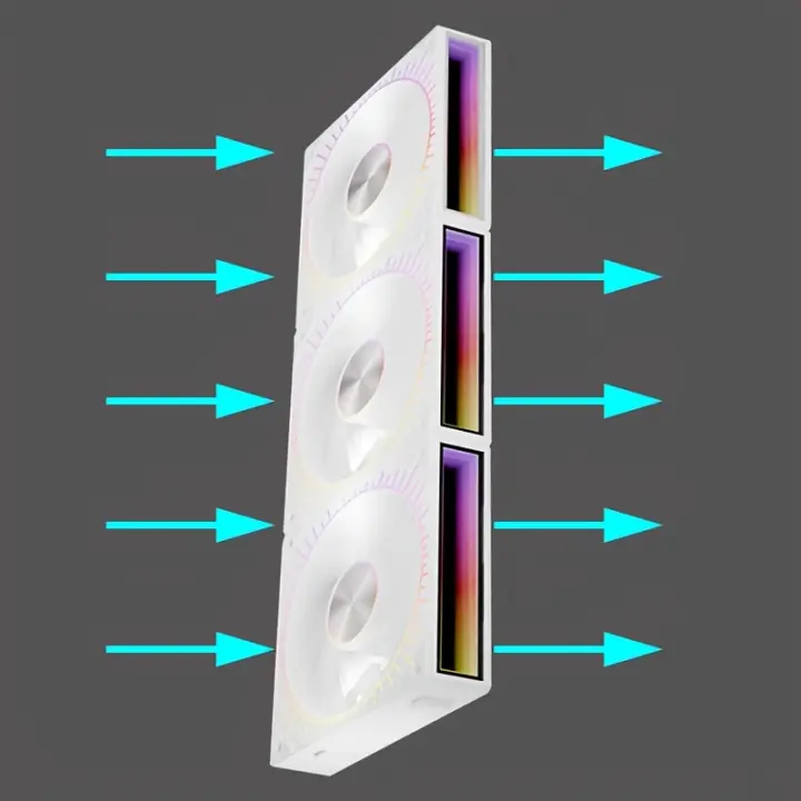 3pcs Ventiladores de Escritorio OUYUANSU ARGB Sync - Inalámbricos, Diseño de Bloques de Construcción Modulares con Iluminación Arcoíris Vibrante, Control de Temperatura PWM Silencioso, Compatibles con PC de Juegos - 1