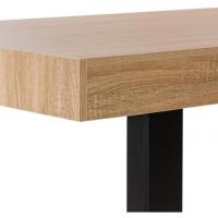 Mesa de comedor extensible rectangular para 6-10 personas, madera y negro, 160-200 cm - details 19