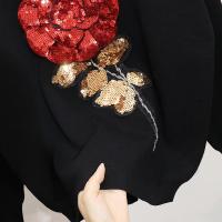 Conjunto de Top y Pantalones para Mujeres Invierno 2 Piezas Chándal Casual Flores Pantalones de Punto con Lentejuelas Conjunto d - details 4