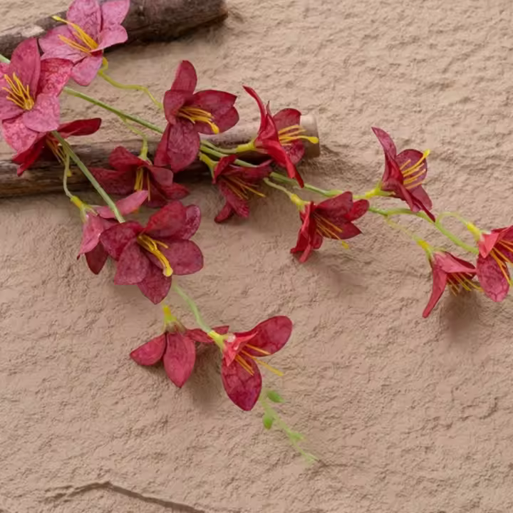Vintage 2 tenedores flor de orquídea Artificial DIY 85cm flor de seda falsa orquídea flores falsas rama decoración de mesa - 1