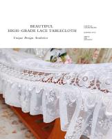 Mantel redondo Ence blanco, juego de mesa hilo, romántico, bordado francés, decoración de boda - details 8