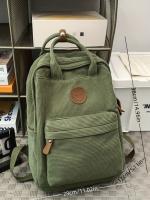 1 mochila minimalista de pana de gran capacidad para hombre, mochila ligera informal clásica - details 0