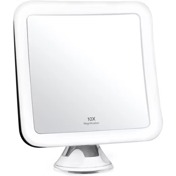 Fancii Tocador LED con luz de día para maquillaje con aumento de 10X: compacto, inalámbrico, con succión de bloqueo, 6,5 pulgadas de ancho, rotación de 360 ​​grados, portátil - 1