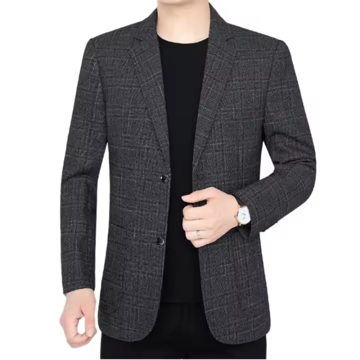 Primavera y otoño nuevo traje de papá de mediana edad adelgazante informal de negocios abrigo superior occidental para hombres - 1