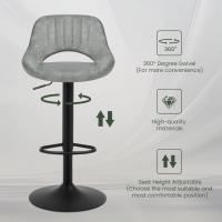 Taburete de Bar con Resaldo Diseño de Juego de 2 Taburete Giratorio 360° Altura Ajustable - details 21