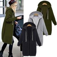 Sudadera con Capucha Larga y Cinturada Abrigo Exterior Casual para Mujeres - details 1