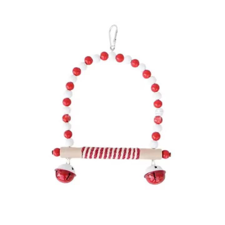 Campana perca para pájaros, columpio, juguetes, estante Flexible colorido, palo de pie para loros, jaula de molienda de pata resistente, juguete para masticar, escalada - 1