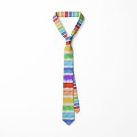 Corbata informal de 8cm con diseño de arcoíris, corbata estrecha, suave y colorida, ajustable, atada a mano, para hombre, Unisex - details 18