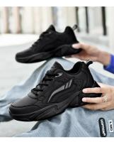 Zapatillas De Deporte De Cuero PU, Zapatos Informales Para Hombres, Zapatos Deportivos Para Niños, Negro Puro, Talla Grande 47 48, Tenis Masculinos - details 22