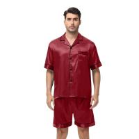 Conjunto de Pijama de Manga Corta para Hombre de Talla Grande Pantalones Cortos de Satén, Ropa de Dormir Fresca, Traje de Pijama Informal de Verano - details 25