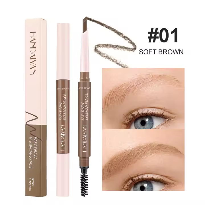 Lápiz de Cejas Doble Cabezal Duradero, Impermeable, Abaxo Fuerte, Longitud Larga - 1