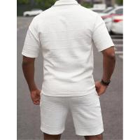 Conjunto de manga corta informal de moda de color sólido Temu Shein para hombre - details 5