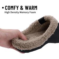 Zuecos de piel para mujer, zapatillas de moda peludas para hombre, calzado para jardín, zapatos de casa impermeables para exteriores, zapatos de trabajo antideslizantes para invierno para hombre - details 6