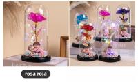 Lámpara Decorativa de Vidrio con Rosa Eterna Diseño Boho Chic para Dormitorio/Sala de Estar - details 8