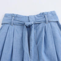 OUWU- Conjunto De Camisa Corta Con Cinturón Para Mujer, Conjunto De Pantalones De Pierna Ancha, Con Cuello Informal, Decoración De Bolso, Novedad De Otoño - details 15