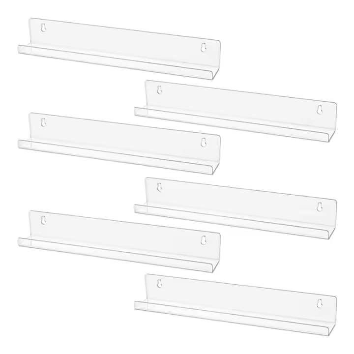 Estante de montaje en pared para discos de vinilo, juego de soportes de álbum para colgar en la pared, libros para niños de álbumes o estantes, 6 piezas - 1