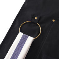 Ble Denim Delantal de barbacoa Correas cruzadas multifuncionales para chefs artistas tatuadores ropa de trabajo de bolsillo grande - details 1