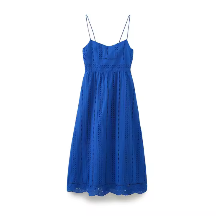 BUNO-Falda Midi bordada con tirantes para mujer, falda informal ahuecada con estilo de moda, novedad de primavera y verano, 2024ZAR - 1