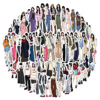 Pegatinas Personalizadas Mocha para Niñas 56PCS DIY Papelería para Colegijos Maletas Motocicletas Neveras Pared nbyinto Marca Normal Producto Feliz - details 1