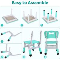 Mesa de Niños Ajustable en Altura Juego de Sillas de 4 Ideal para Jardín de Infantes y Habitación - details 91