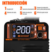 Máquina de Soldar Semi-Automática HZXVOGEN 3 EN 1 Inversor HVM200 Equipo de Soldadura Sin Gas - details 2