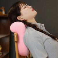 Cómoda almohada de felpa para siesta con dibujos animados, Agujero hueco, patrón de animales, almohada de descanso para escritorio, almohada para dormir reparador resistente al desgaste para oficina - details 3