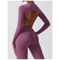 Chaqueta de yoga de manga larga para mujer, entrenamiento, correr, cubierta, gimnasio, top - details 16