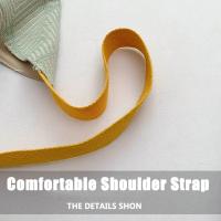 Bolso de hombro elegante de verano con patrón de rayas, bolso tejido informal a la moda, correa no ajustable con colgante, bolsos de viaje para mujer - details 10