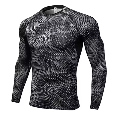 Camiseta térmica con estampado 3D para hombre, ropa interior deportiva, secado rápido, pijamas, blusas - 1