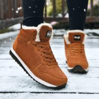 Botas De Hombre Invierno Casuales Confortables Con Peluche Plush Suela De Goma Botines De Nieve Tacón Bajo Cordones round Toe - details 8