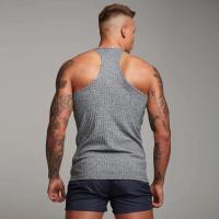 Chaleco para hombre, camiseta sin mangas con estampado deportivo para gimnasio, camiseta sin mangas elástica transpirable de secado rápido de tela a rayas - details 14