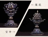 Tesoros Xizang productos emitió por lotes cobre puro ocho adornos budistas tántricos propicios azul antiguo - details 9