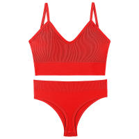 Sujetador deportivo de color sólido para mujer, ropa interior para gimnasio, yoga, entrenamiento atlético, suave, acolchado, 2 piezas - details 14