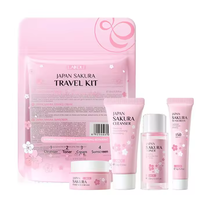 Set de Cuidado de la Piel de Sakura Limpiador Facial, Tonificante, Protector Solar - 1