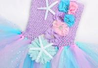 Vestido de sirena para niñas, vestido de fiesta de princesa de Halloween, falda tutú de tul de malla arcoíris, escala de pez de lentejuelas tres - details 31