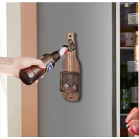 Abridor de cerveza de pared de 25 cm, abridor de botellas de madera vintage, abridor de cerveza con coleccionista de tapas, abridor de botellas de pared de madera vintage, regalo original para papá, esposo, amigos y colegas - details 4