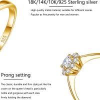 Anillo de Moissanite Kirin Palace 0.5CT para Mujeres Sólido 18K 14K 10K Oro Amarillo 5.0mm Corte Redondo D/VVS1 para Compromiso y Boda - details 3