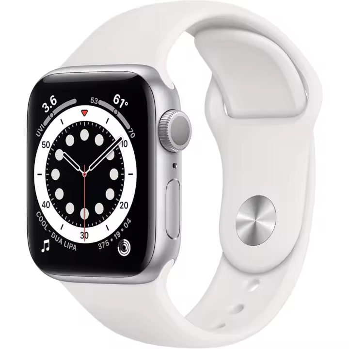 Apple Watch Series 6 (GPS, 40 mm) - Caja de aluminio plateada con correa deportiva blanca (renovada) - 1