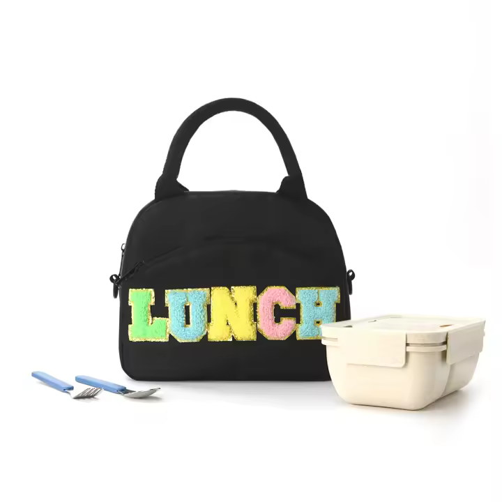 Bolsa de Almuerzo Bordada Bolso Portátil con Letras Transfronterizas Bolsa de Aislamiento Térmico para Ocio y Viajes Bolsa de Almacenamiento de Gran Capacidad - 1