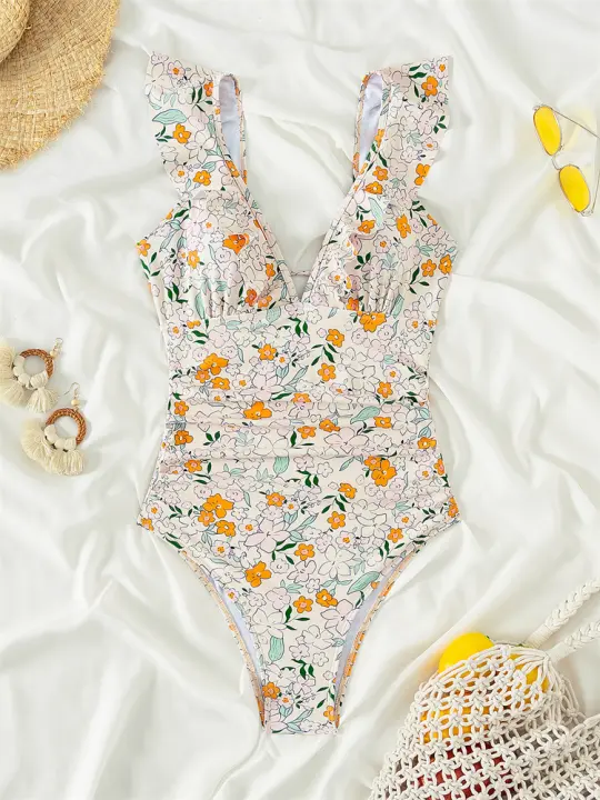 Traje de baño de una pieza para mujer, traje de baño ahuecado con les, sexy, traje de playa sin espalda de verano - 1